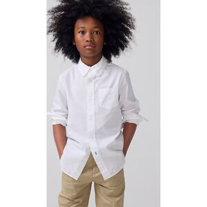 NWT J. Crew crewcuts Boys Secret Wash Shirt 6 7 S White Button Kids J.Crew J5205
